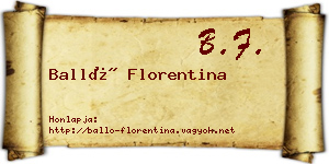 Balló Florentina névjegykártya